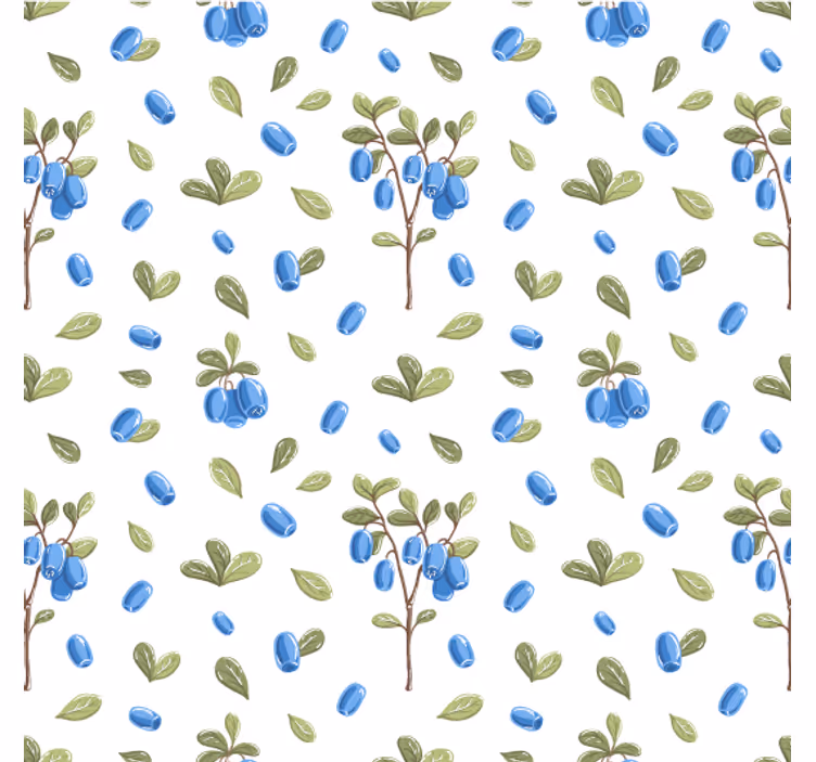 Tapet stue botanisk blå mønster - Tenstickers