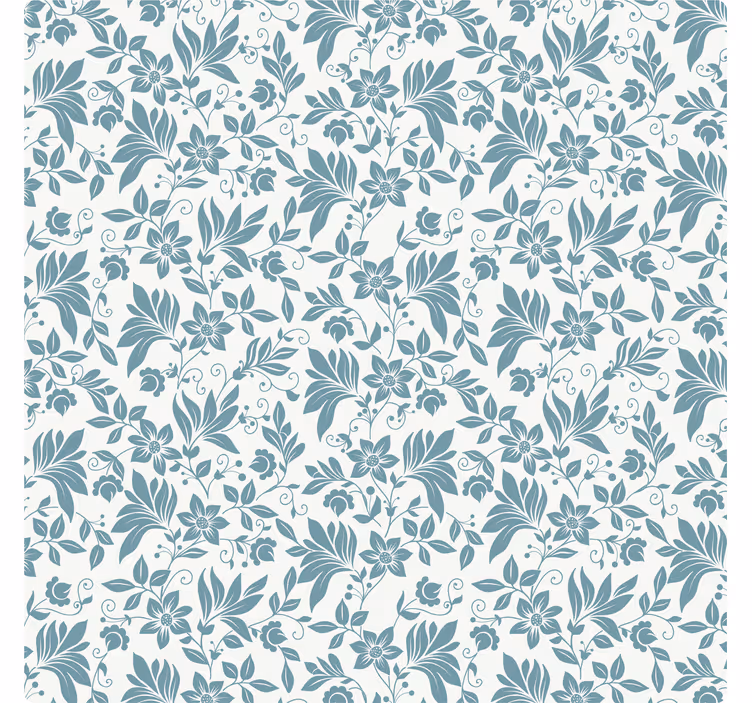 Tapet fliser i turkis blomsterdesign - Tenstickers