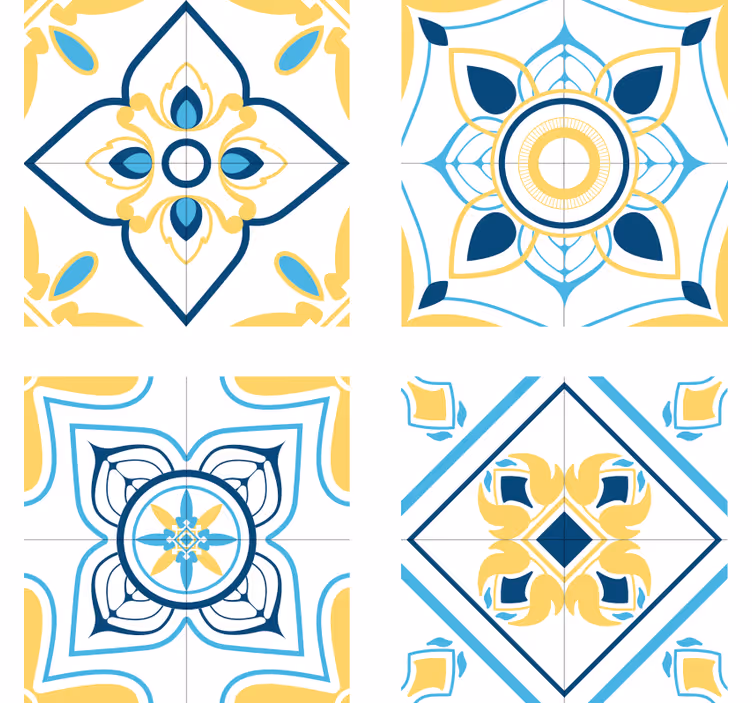 Tapet fliser geometriske mønstre - Tenstickers