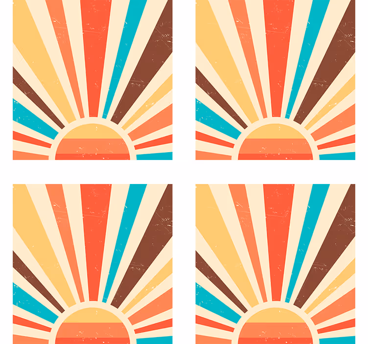 Tapet vintage abstrakt vintage solnedgang - Tenstickers