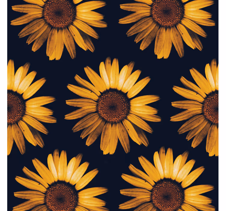 Tapet blomster solgul solsikke - Tenstickers
