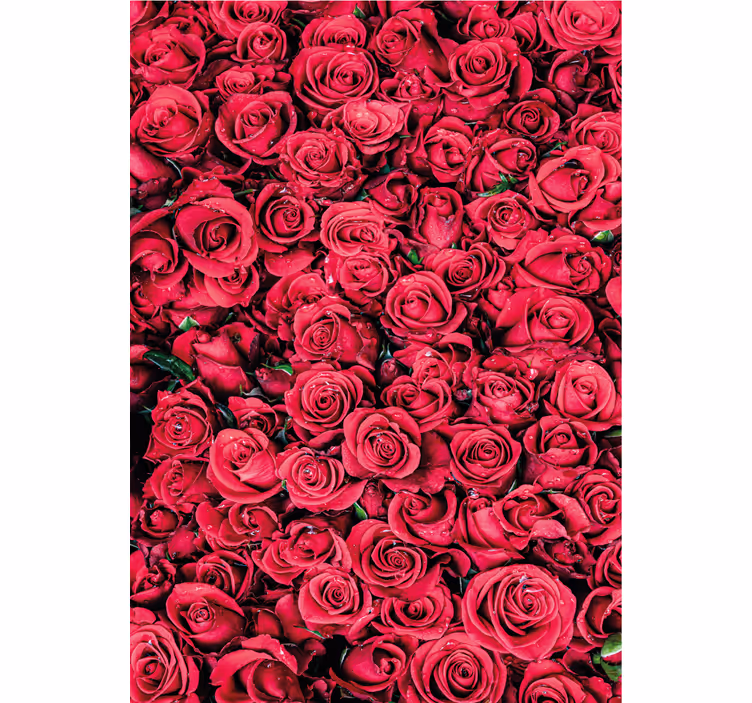 Tapet blomster røde blomster med tekstur bakgrunn - Tenstickers