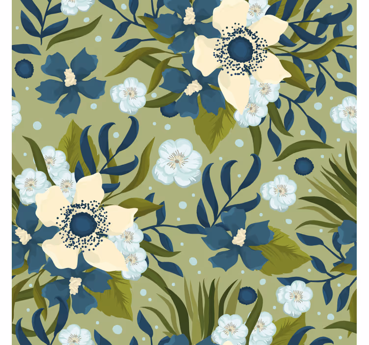 Tapet blomster sommerfarger mønster - Tenstickers