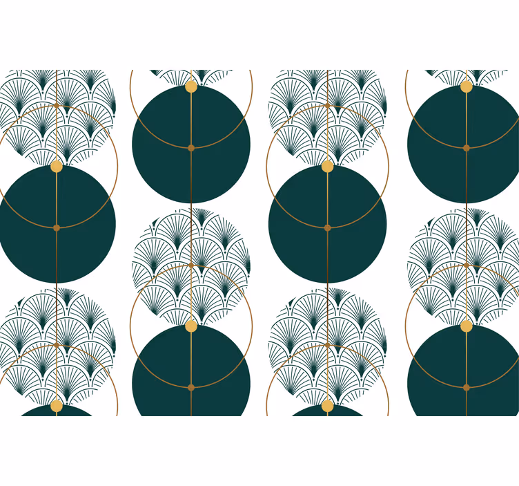 Tapet geometriske former glamourstil kunst - Tenstickers
