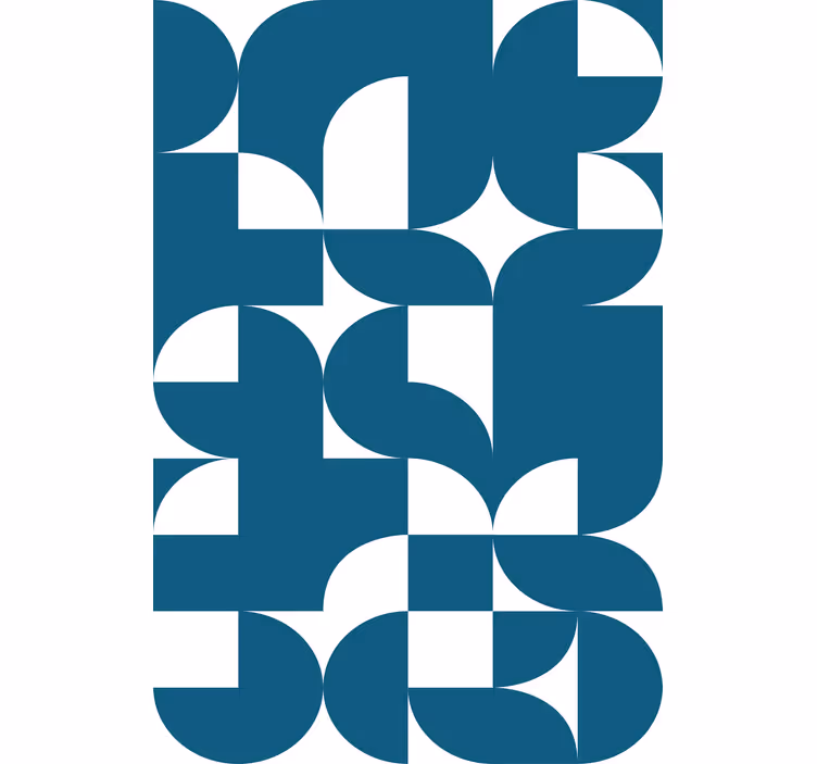 Tapet geometriske former blå sirkel mønster - Tenstickers