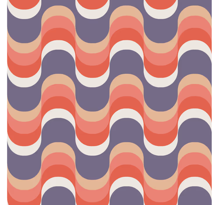 Tapet geometriske former bølgete mønsterdesign - Tenstickers
