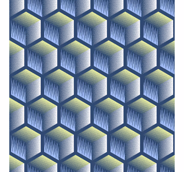Tapet geometriske former hexagonal kube mønster - Tenstickers