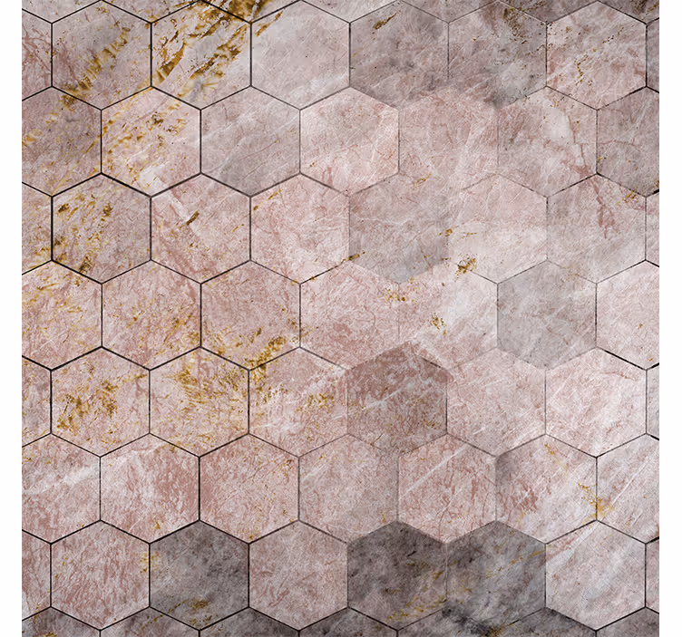 Tapet vintage hexagonalt mønster med ombreeffekt - Tenstickers