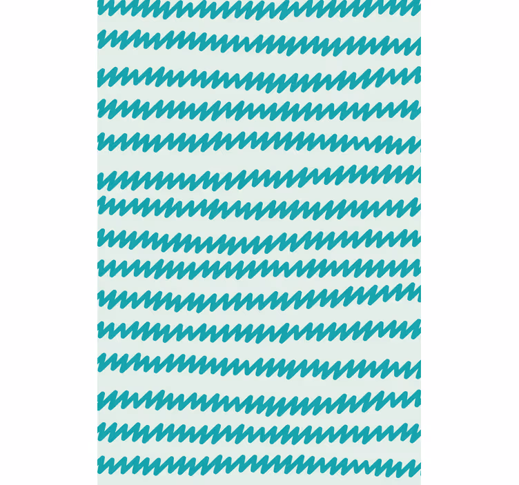 Tapet kontor aquamarine og hvit håndtegnet zigzag - Tenstickers