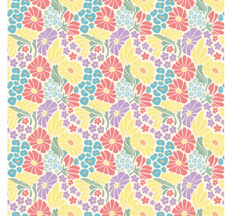 Tapet stue pastellblomster - Tenstickers