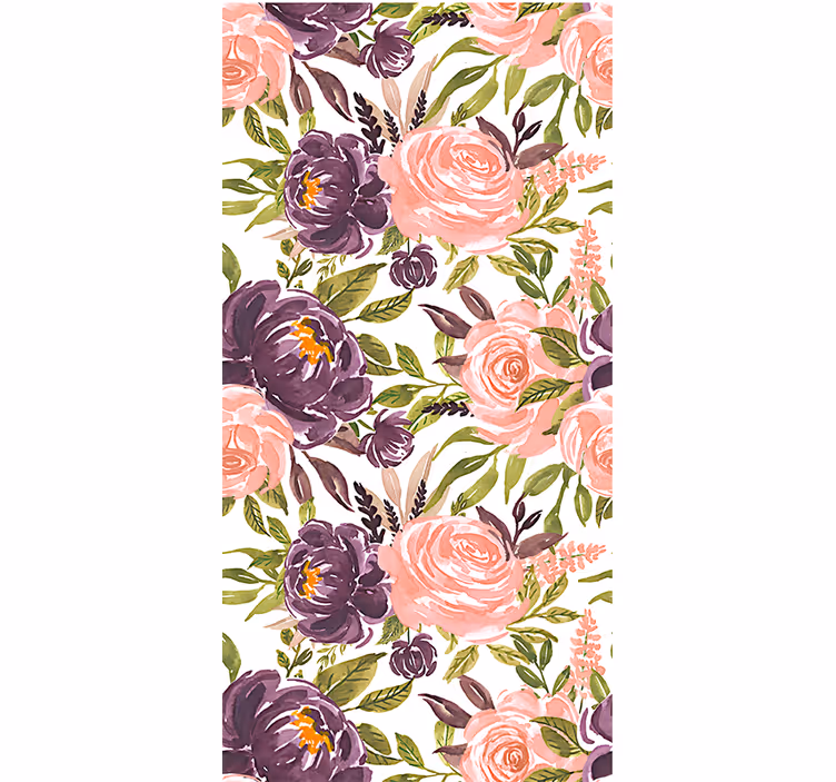 Tapet stue sjarmerende akvarellblomster - Tenstickers