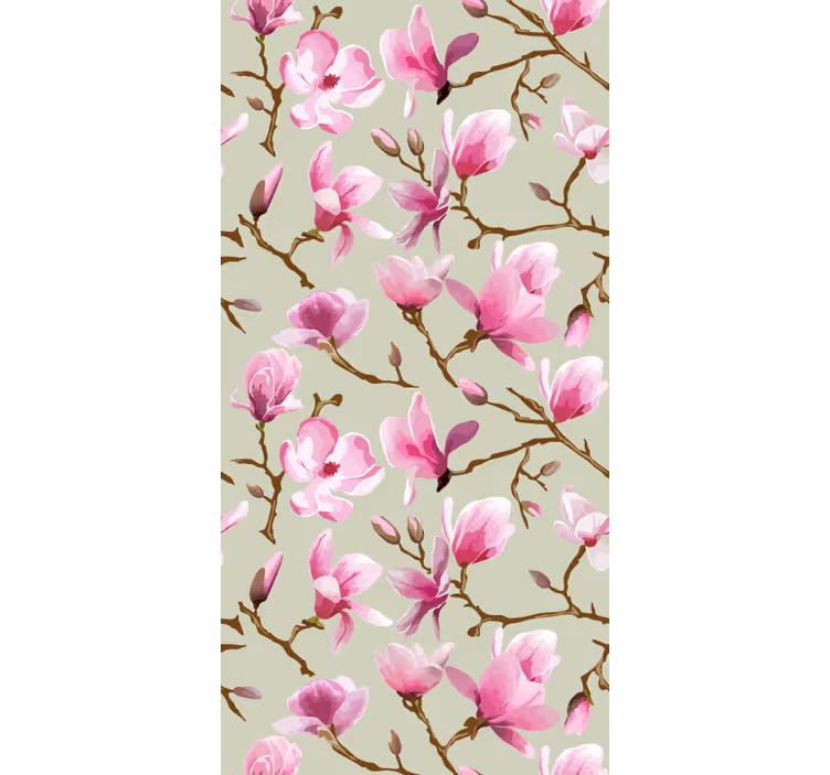 Tapet kjøkken rosa magnoliablomstring - Tenstickers