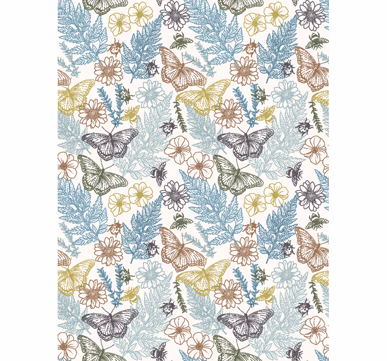 Tapet kjøkken vintage blomster - Tenstickers