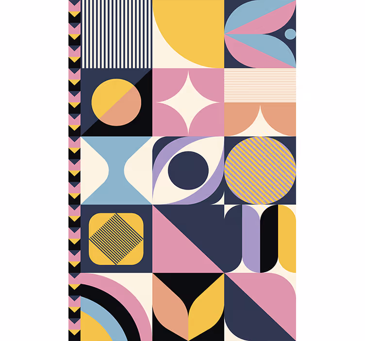 Tapet moderne med geometrisk kunstmaleri - Tenstickers