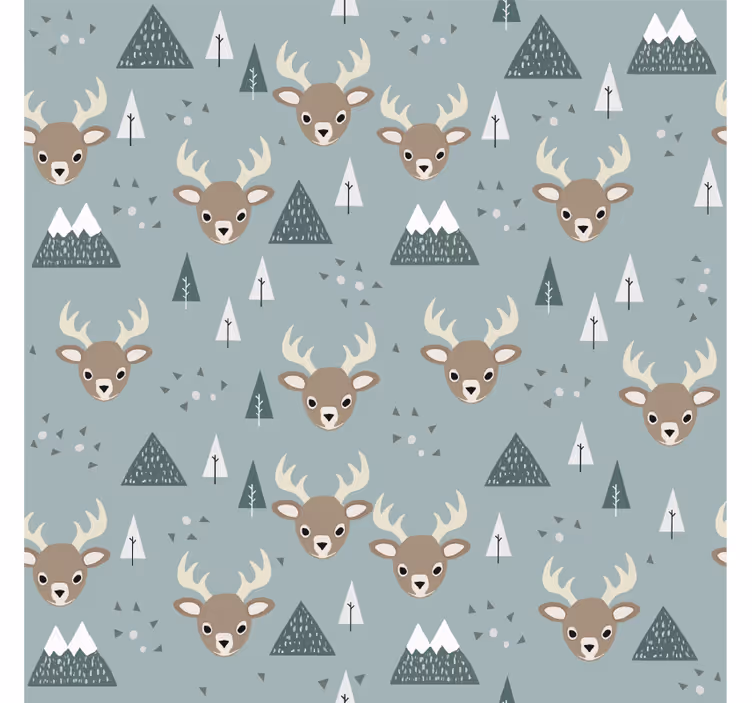 Tapet barn nordisk hjortedesign - Tenstickers