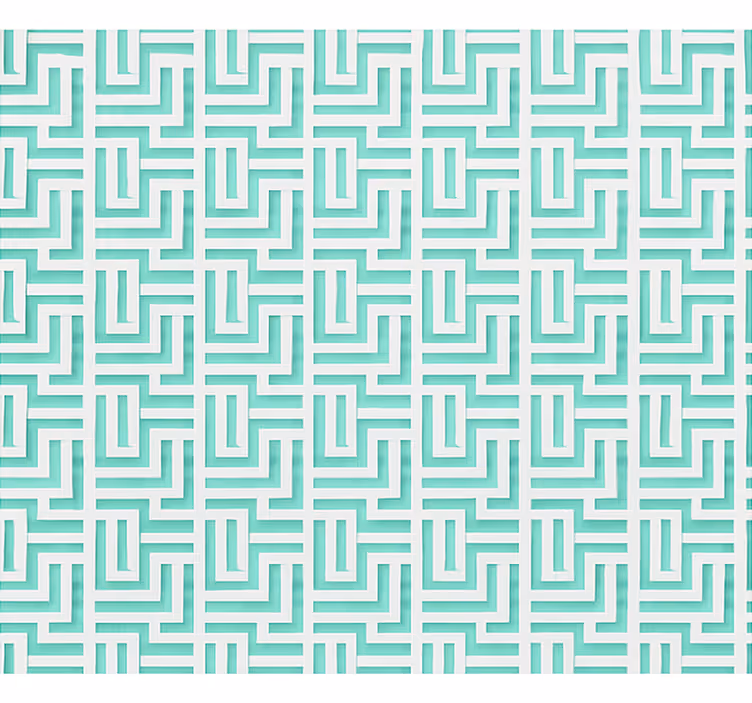 Blå geometriske firkanter tapet spiserom - Tenstickers