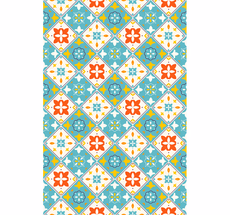 Tapet bad blå og beige fliser - Tenstickers