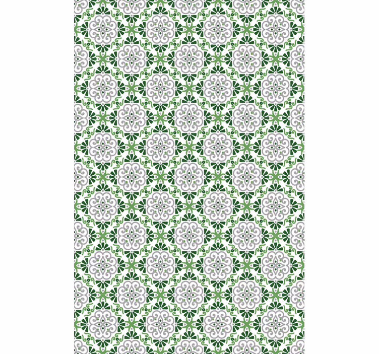 Tapet kjøkken grønt blomster mosaikk - Tenstickers