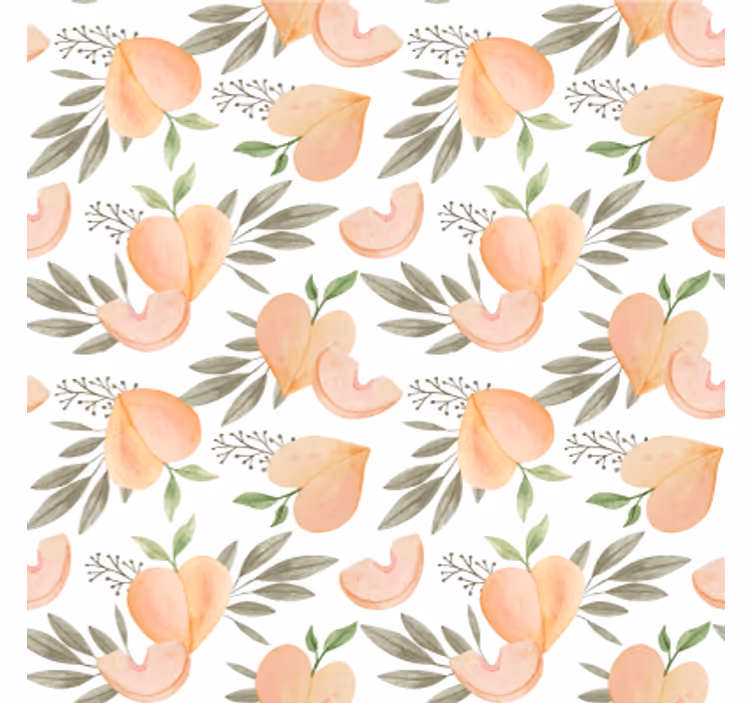 Peach blomsteroppsats tapet kjøkken - Tenstickers