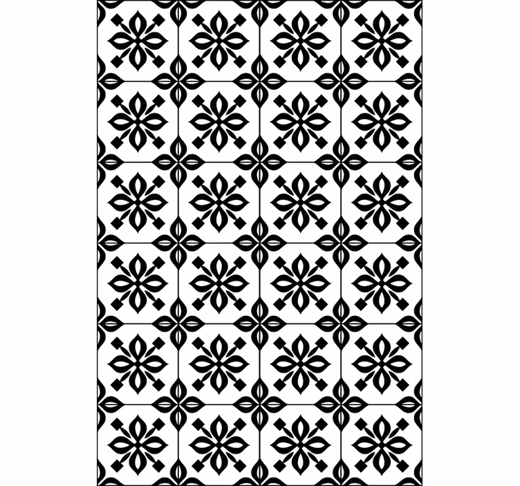 Tapet stue svart hvit mosaikk - Tenstickers