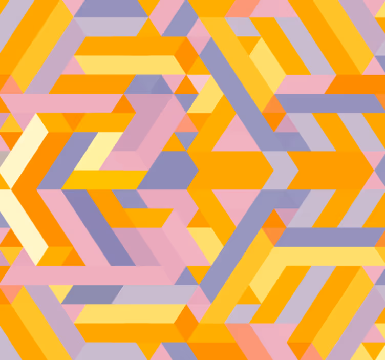 Tapet bad med overlappende geometriske mønstre - Tenstickers