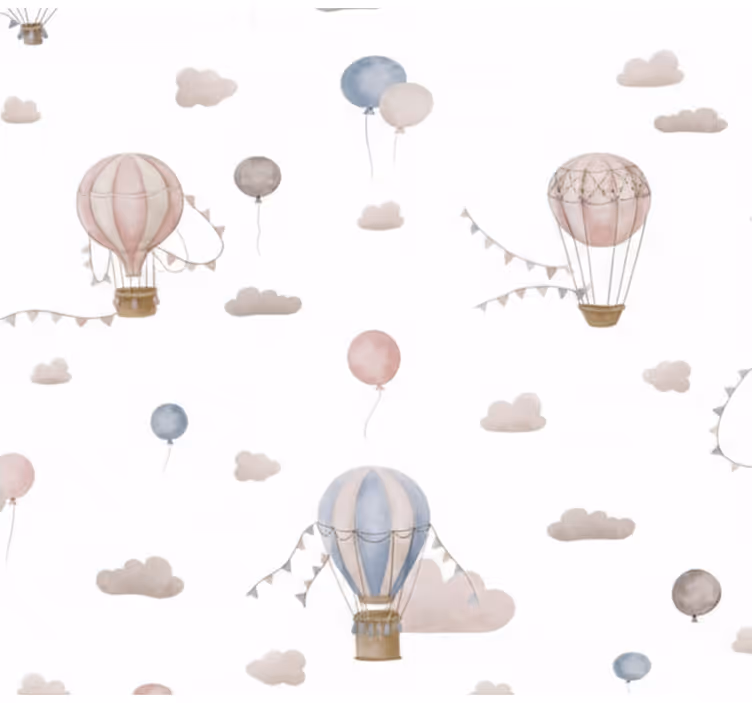 Tapet stue pastell luftballong - Tenstickers