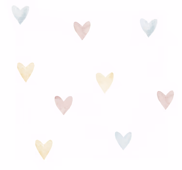 Tapet gift akvarell pastell hjerter - Tenstickers