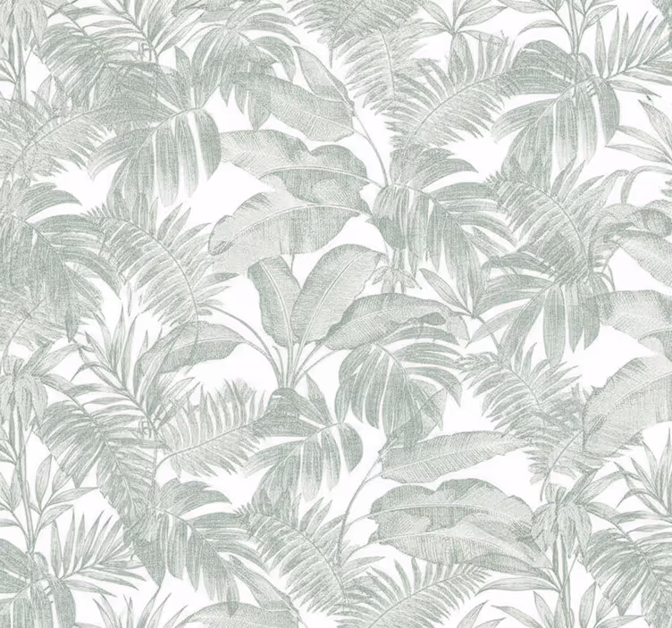 Tapet gift silver skisse palm - Tenstickers