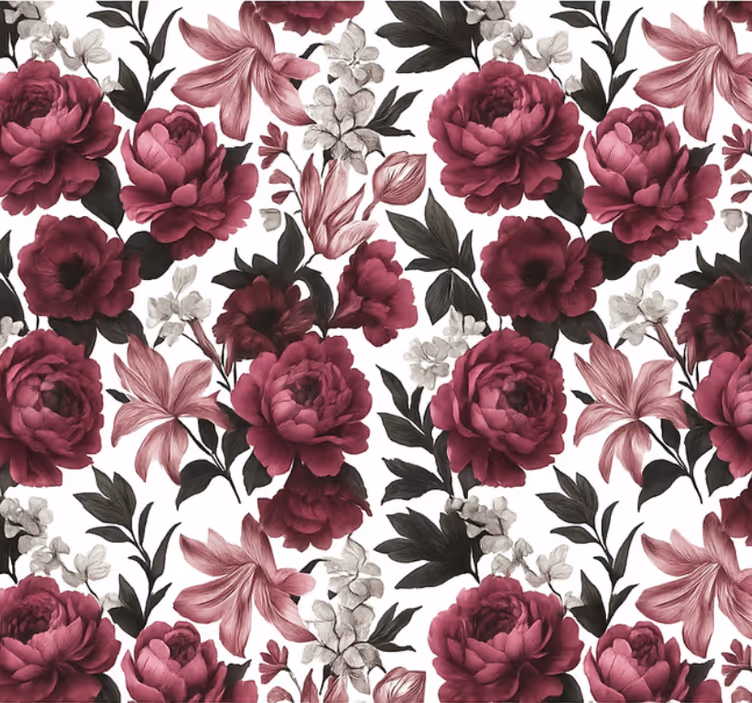 Tapet stue moody nederlandsk blomsterdesign - Tenstickers