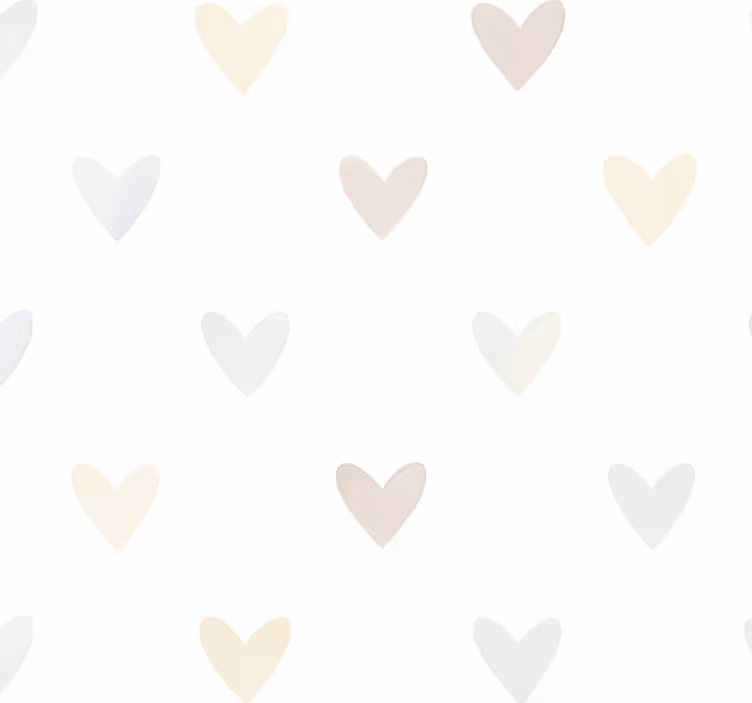 Tapet gift aquarell pastell hjerter - Tenstickers
