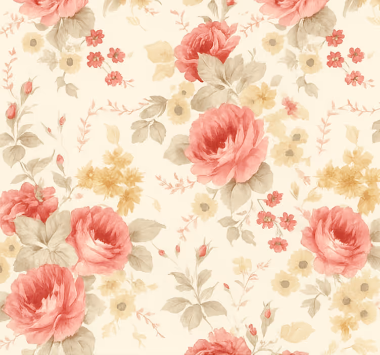 Tapet gift romantisk blomsterdesign - Tenstickers