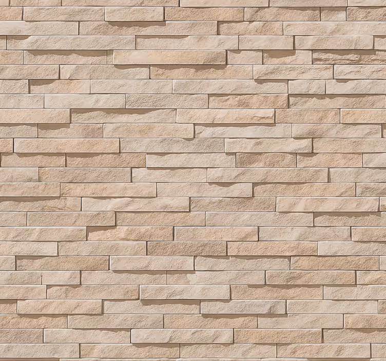 Tapet stue 3d beige steinmønster - Tenstickers