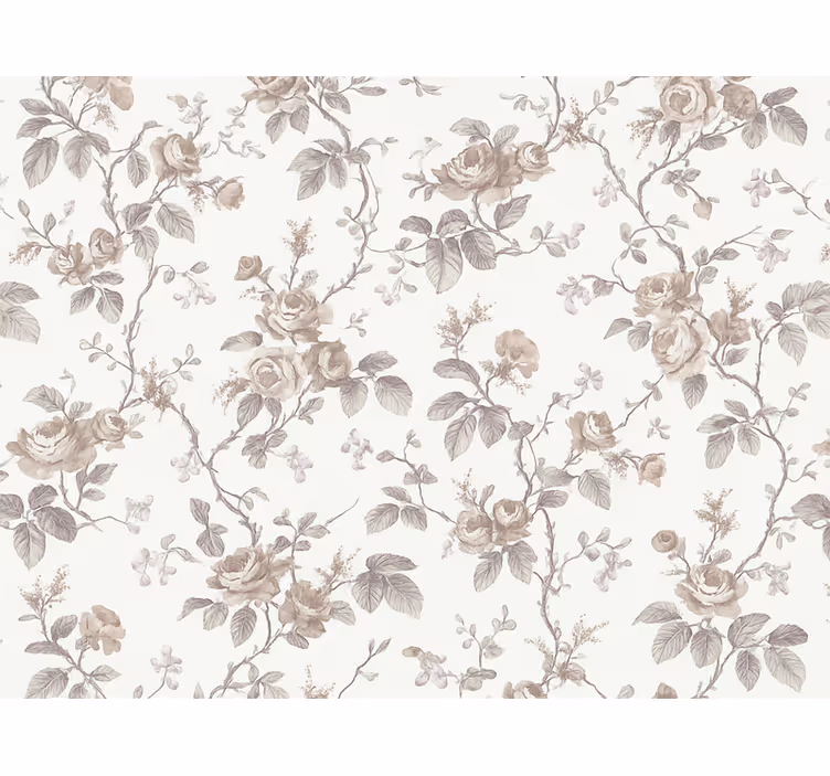 Tapet gift vintage fransk blomstermotiv - Tenstickers