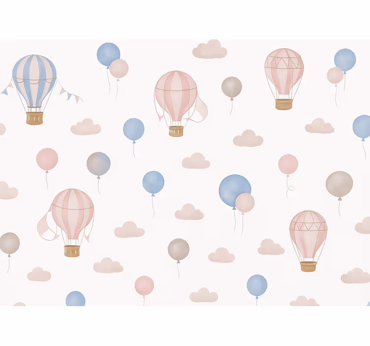 Tapet baby pastell drøm ballonger - Tenstickers