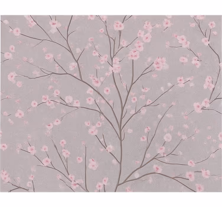 Tapet blomster dusk kirsebærblomst gren - Tenstickers