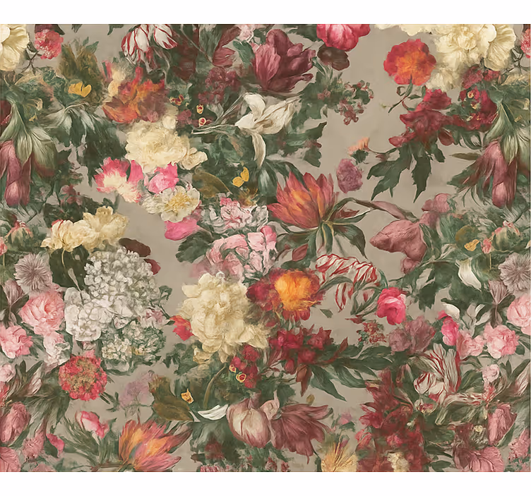 Tapet gift vintage blomster - Tenstickers