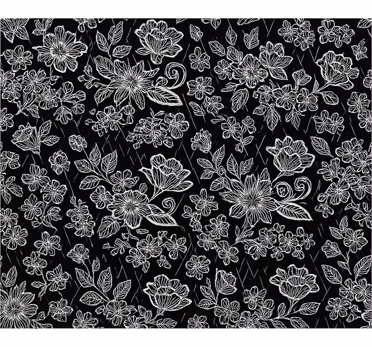 Tapet gift med mørkt blomsterdesign - Tenstickers