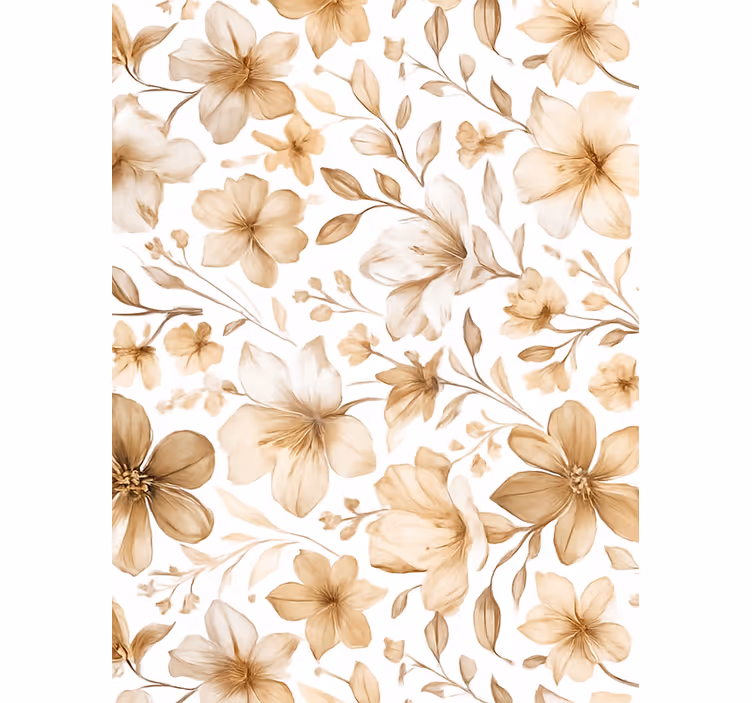 Tapet gift med realistisk blomstermønster - Tenstickers