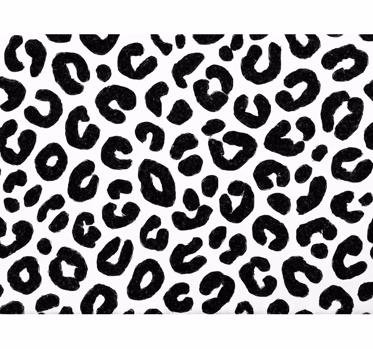 Tapet stue leopard svart og hvitt mønster - Tenstickers