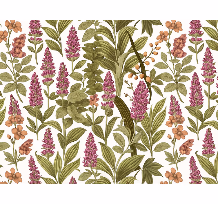 Tapet gift fargerik botanisk mønster - Tenstickers
