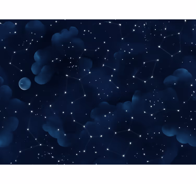 Tapet gift med design av stjernehimmel i marineblå - Tenstickers