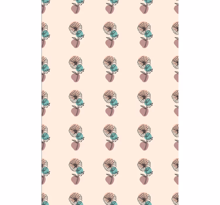 Tapet blomster design med tusenfryd og naturmotiv - Tenstickers