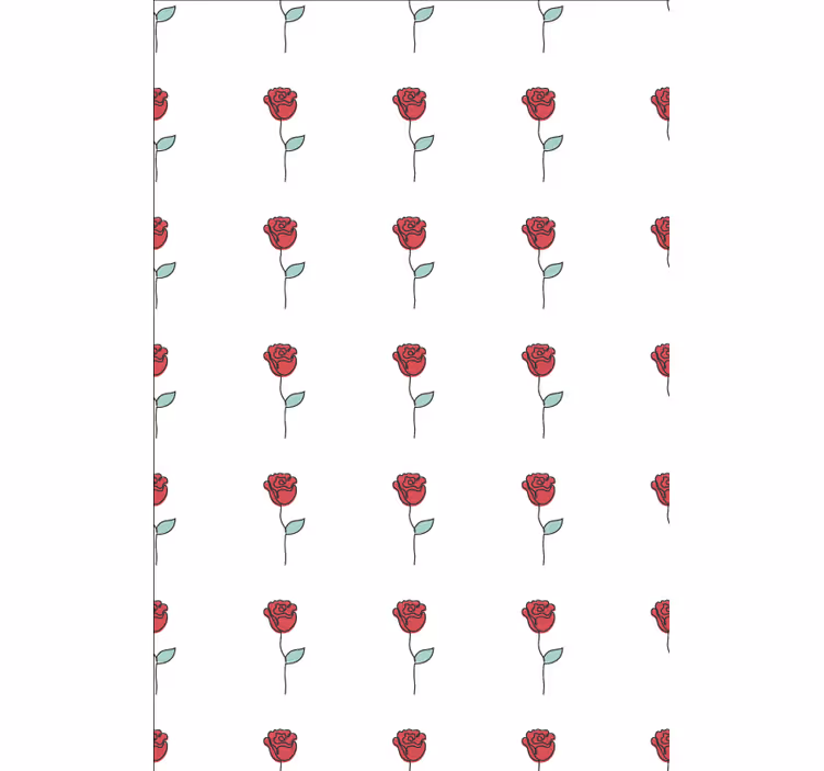 Tapet blomster søt rød rose linjeartdesign - Tenstickers