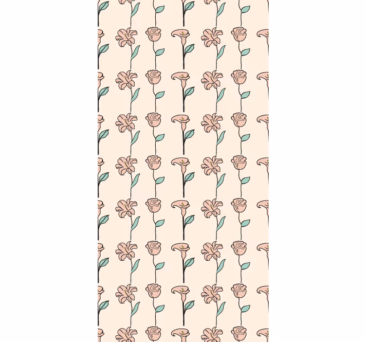 Tapet blomste originalt design minimalistiske blomster - Tenstickers
