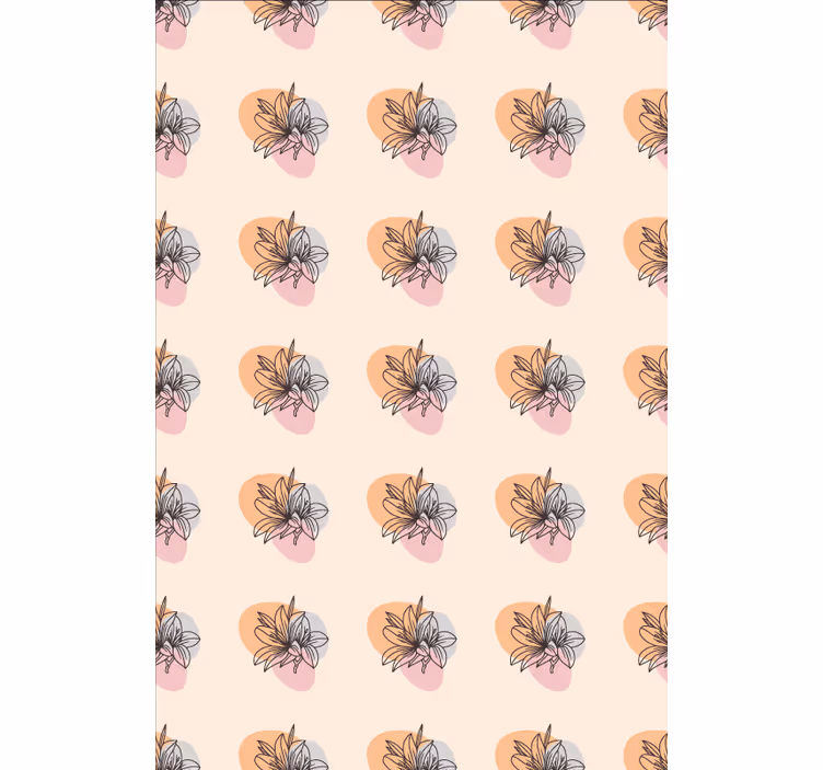 Tapet blomste søtt par med minimalistisk design - Tenstickers
