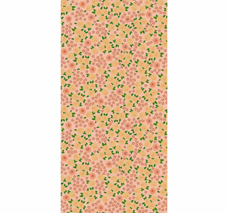 Tapet blomste med originalt blomsterdesign i ferskenfarger - Tenstickers