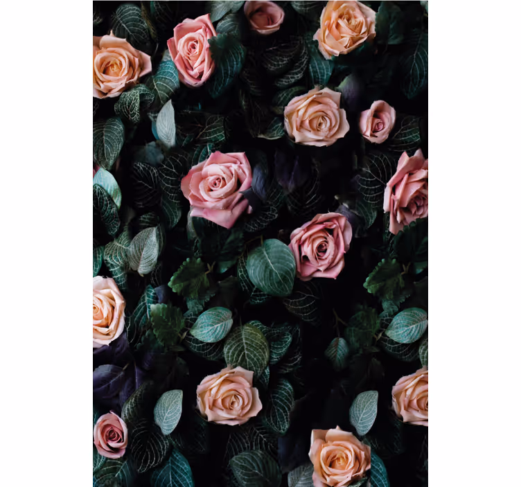 Tapet blomster røde roser - Tenstickers