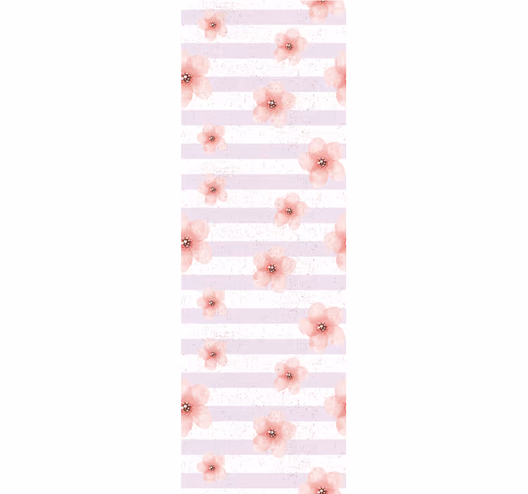 Tapet soverom shabby chic med vertikale rosa striper - Tenstickers