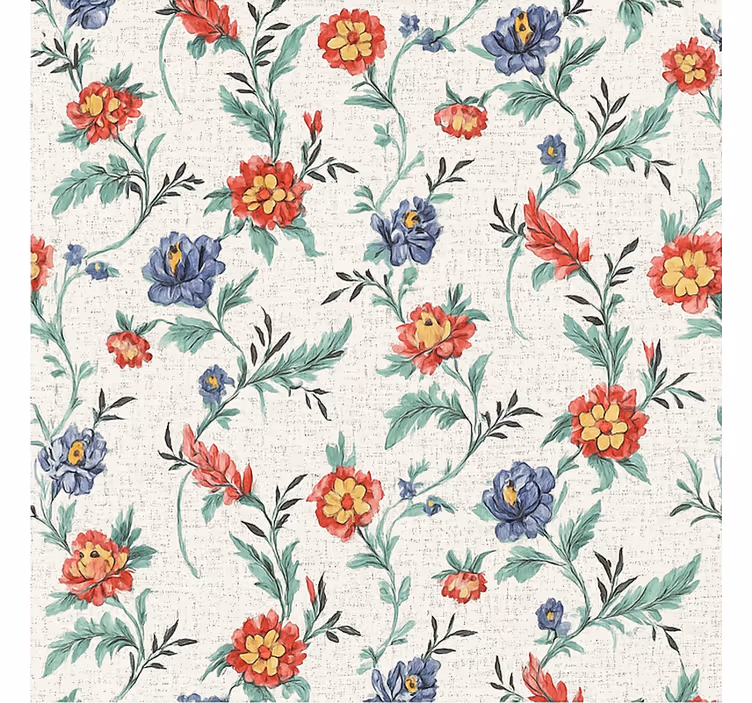 Tapet soverom retro blomsterdesign - Tenstickers