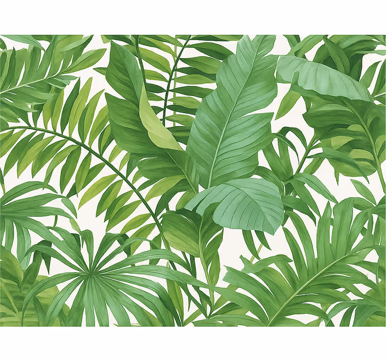 Tropiske blad motiv tapet soverom - Tenstickers